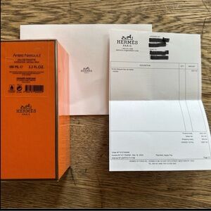 NEVER OPEN w/receipt! Hermes Ambre Narguile Eau de Toilette - Orange Box